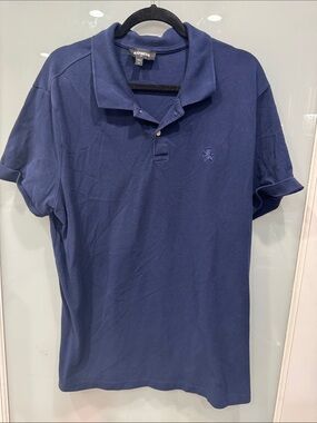 Express Men's Navy Blue Plain Basic Polo Sz XL